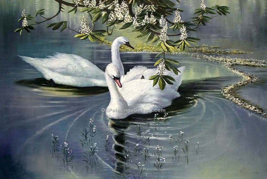 Картина С Лебедями
