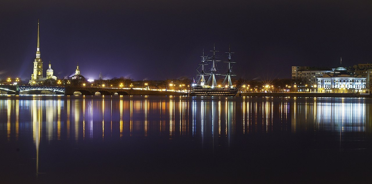 Ночной Санкт-Петербург панорама