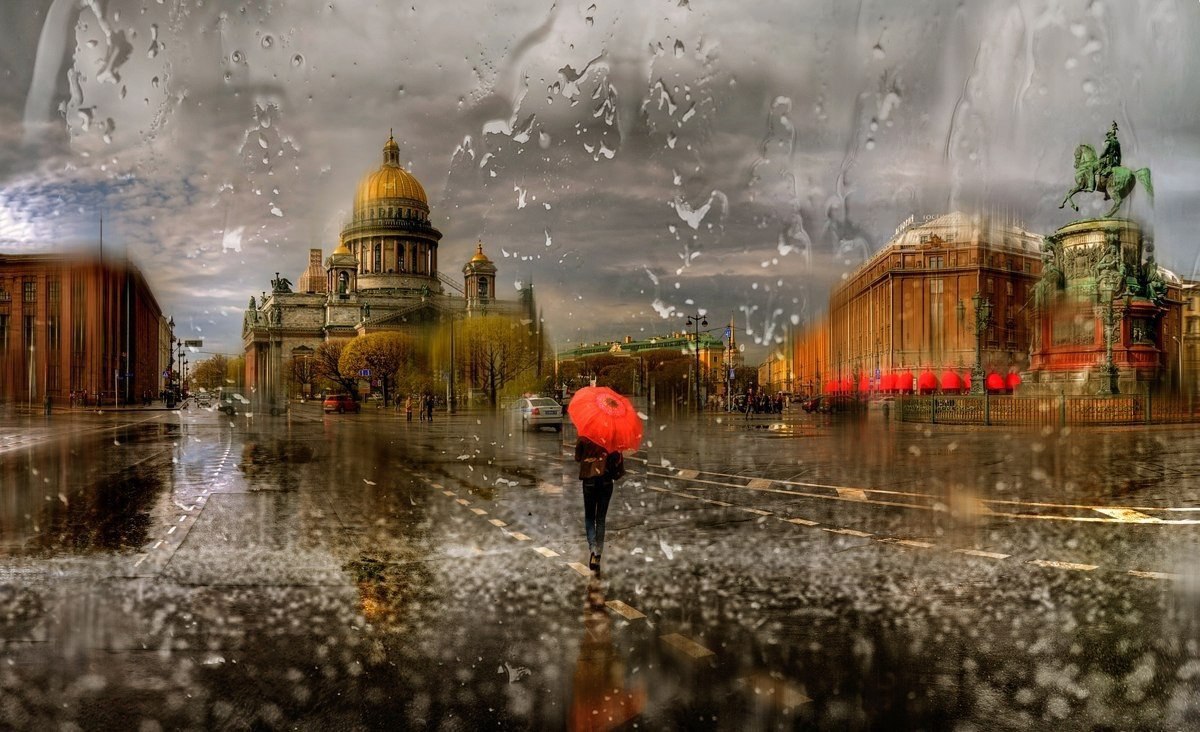 Фото санкт петербурга под дождем