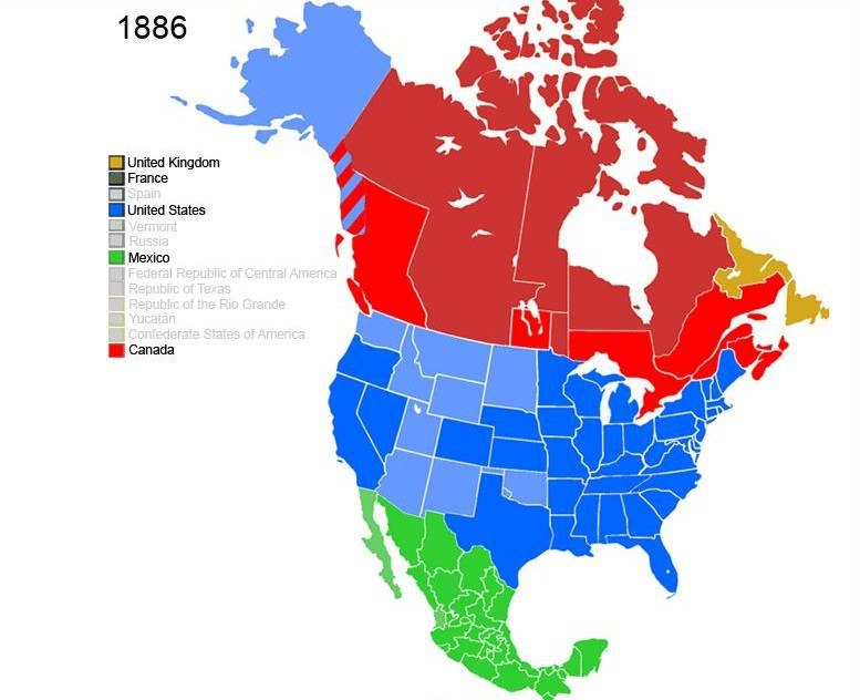 Карта сша 1800 года