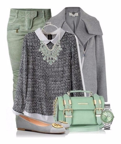 Серый и зеленый цвет в одежде