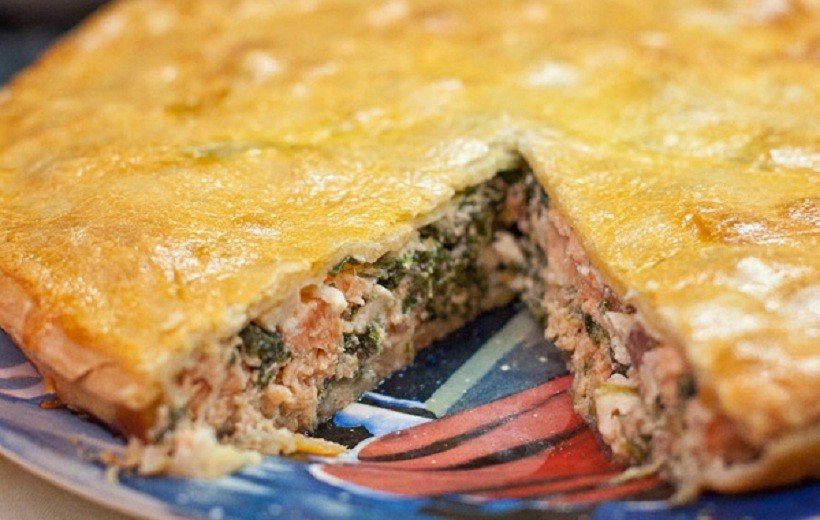 Вкусный рецепт пирога с лососем