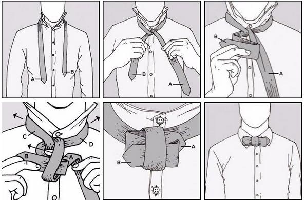 Как завязать бабочку из галстука