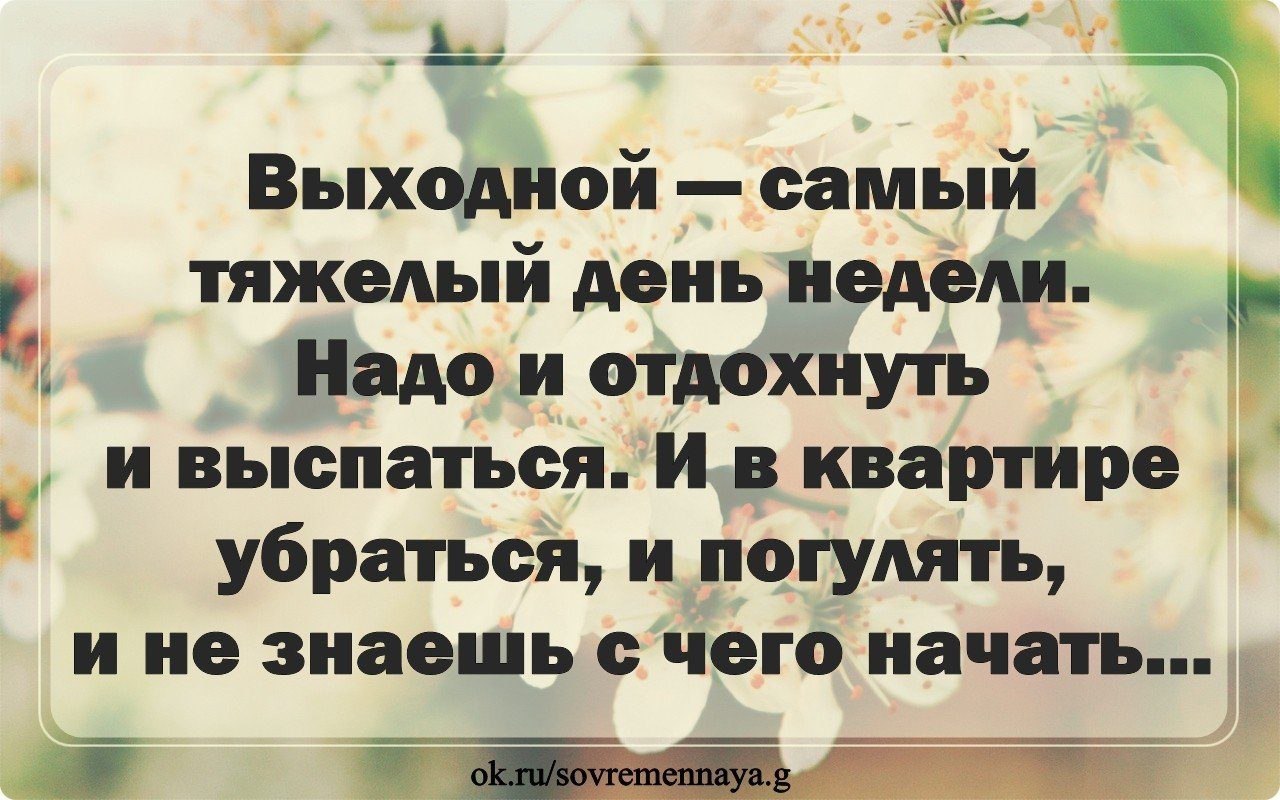 Выходной самый тяжелый день недели надо и отдохнуть и выспаться картинки