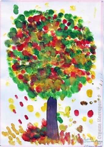 Рисунки осени пальчиками