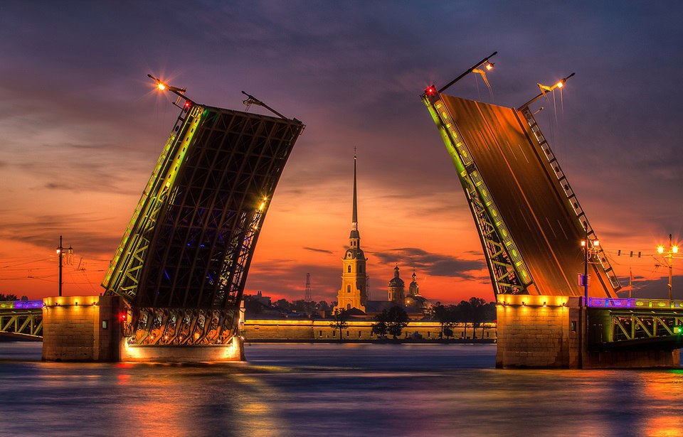 Фото раздвижных мостов в санкт петербурге