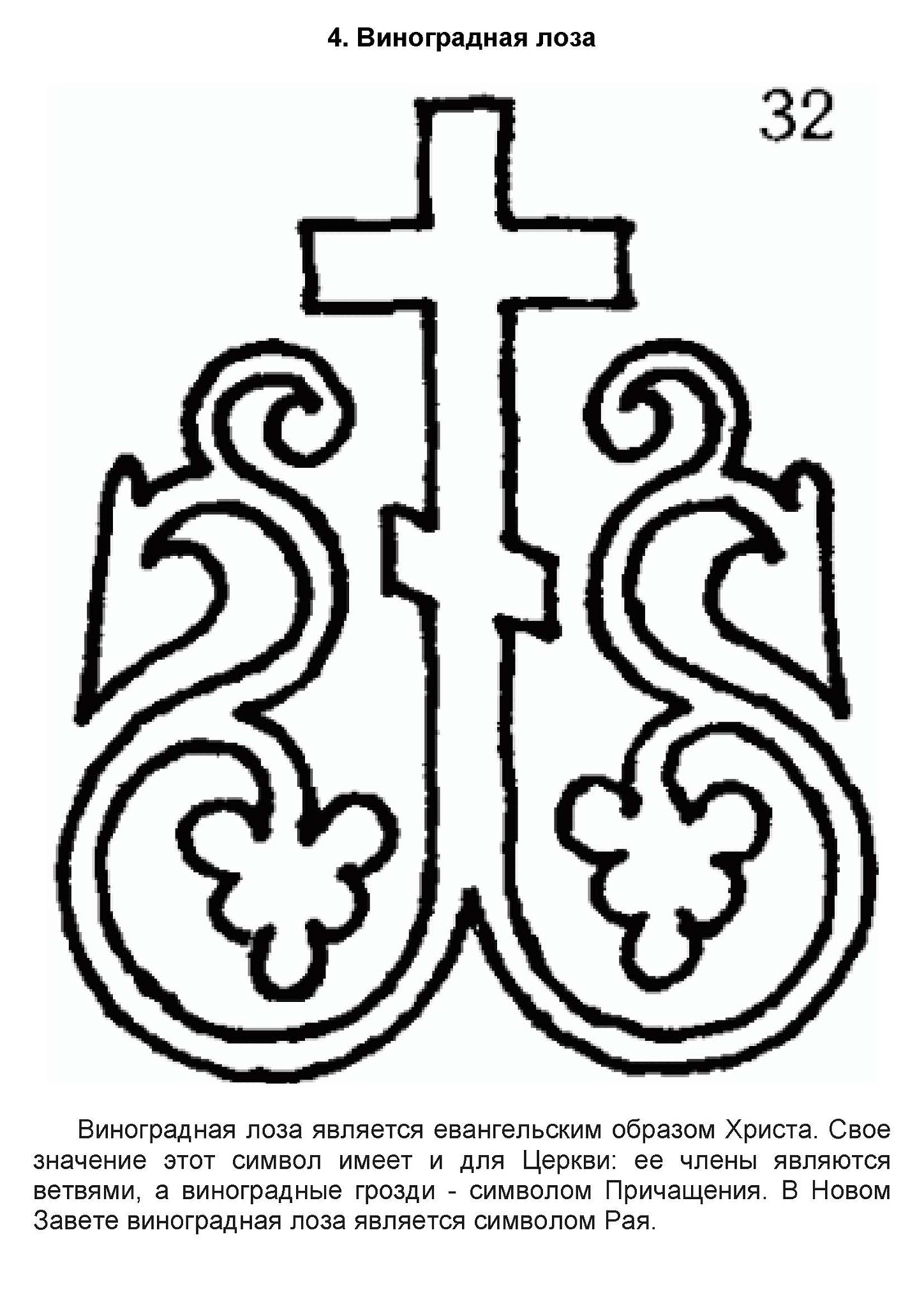 Символ христианства крест Виноградная лоза