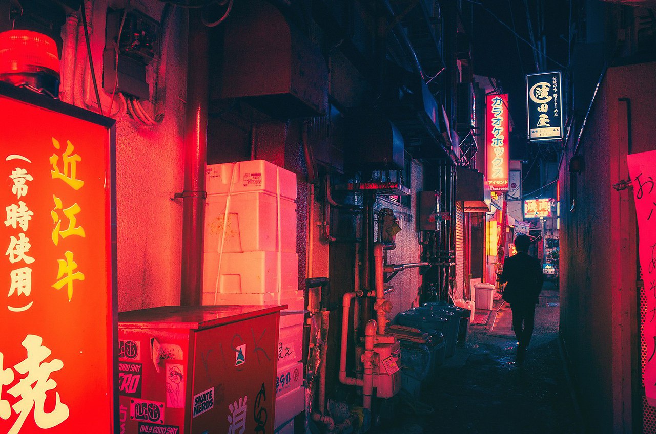 Эстетика ночные улочки Японии Эстетика