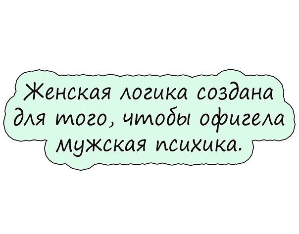 Женская логика создана для того чтобы офигела мужская психика картинки