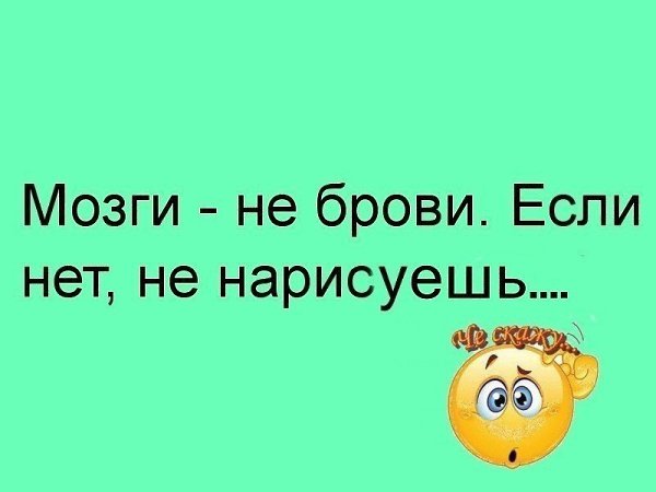 Мозги не брови если нет не нарисуешь