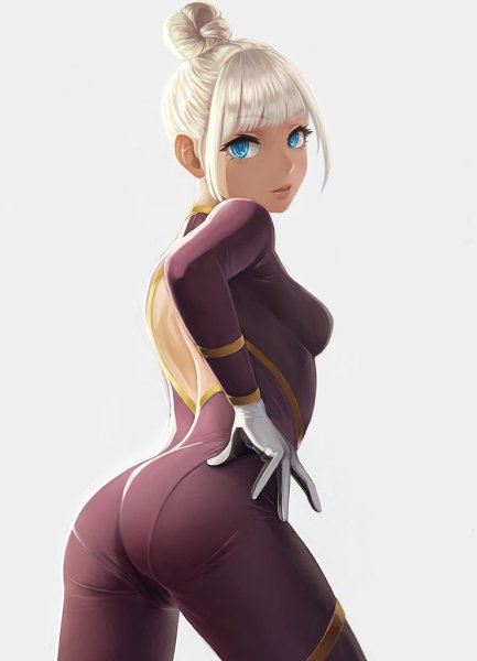 Anime girl in bodysuit