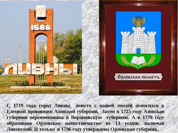 Где находятся ливны. Малая Родина город Ливны. Рассказ про город Ливны. Экономика города Ливны. Ливны Орловская область достопримечательности.