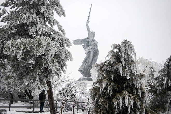 Мамаев курган зимой фото