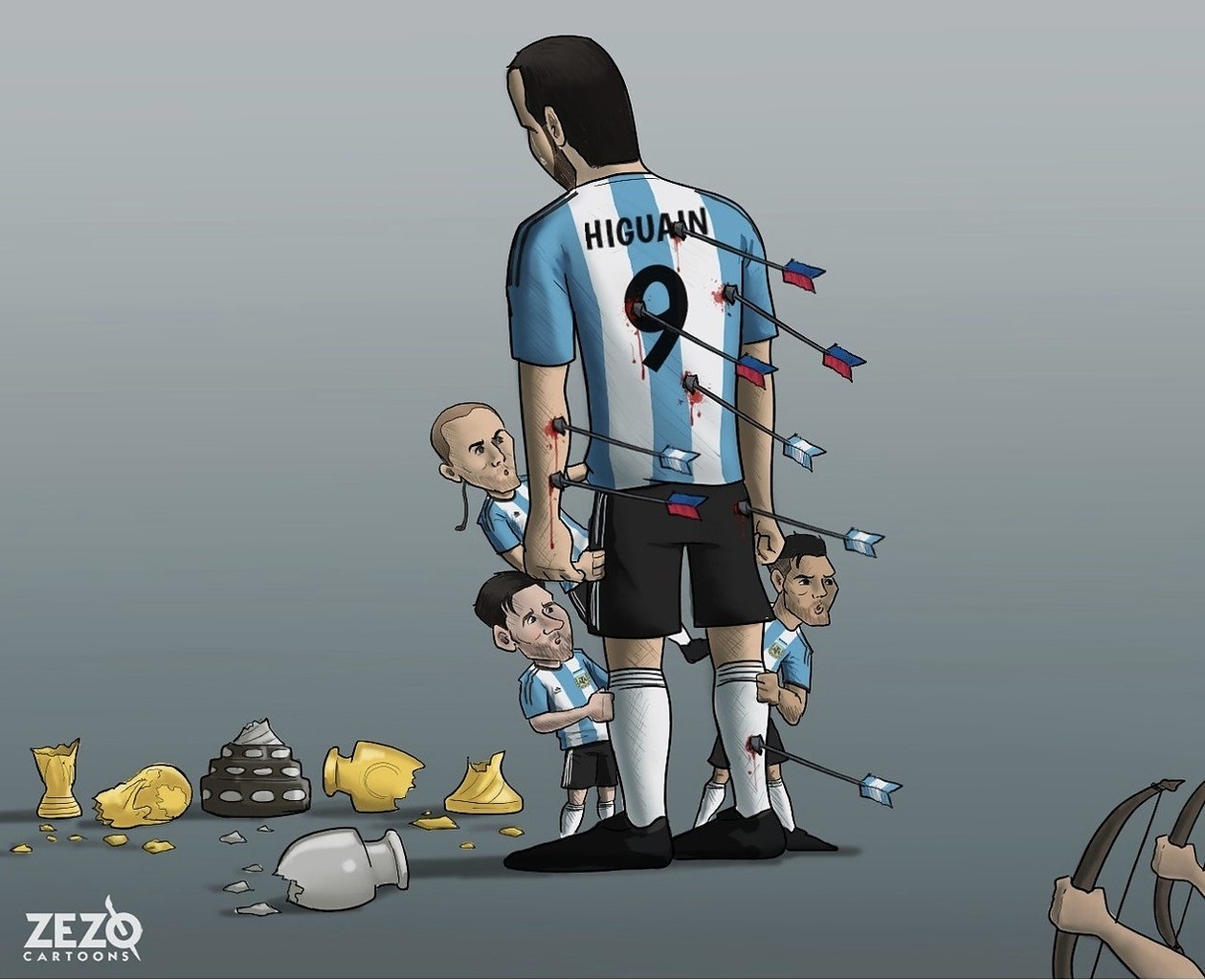 Команда Аргентины карикатура