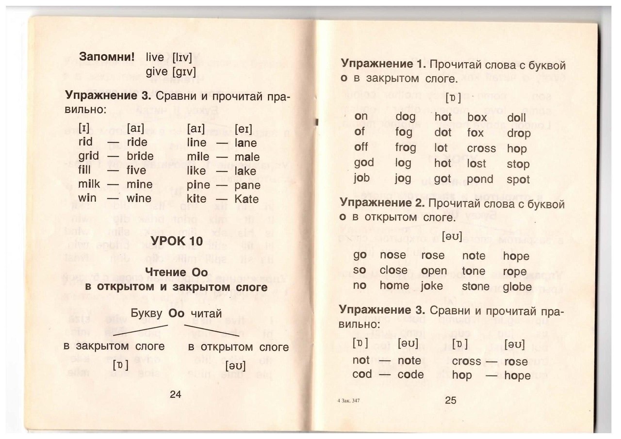 Чтение закрытого слога в английском языке для детей