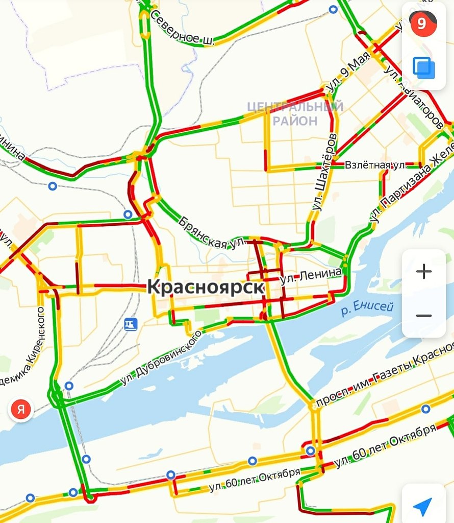 Пробки онлайн красноярск карта