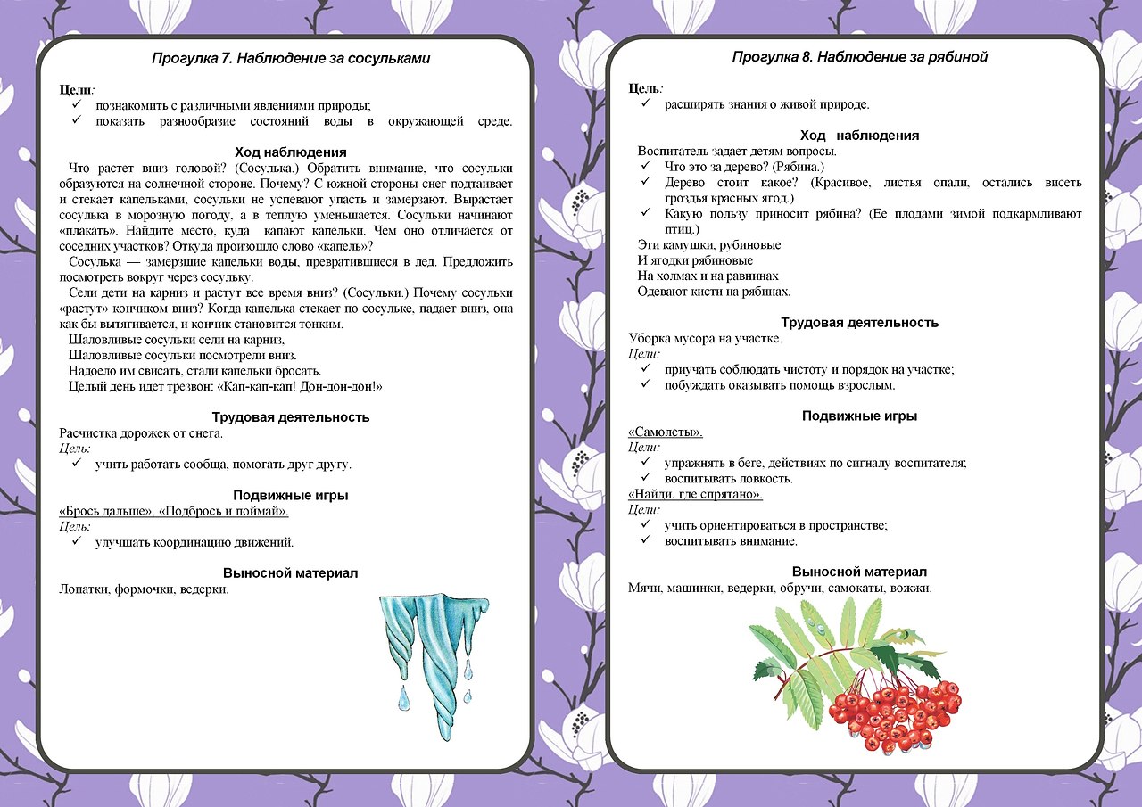 План прогулки в средней группе весной по фгос