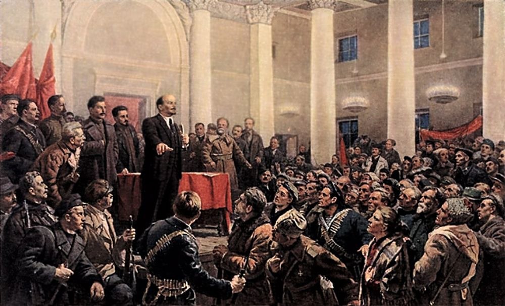 События октября 1917 года изображены на таких картинках как