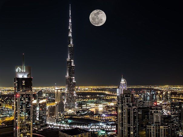  , . Night in Dubai, UAE.