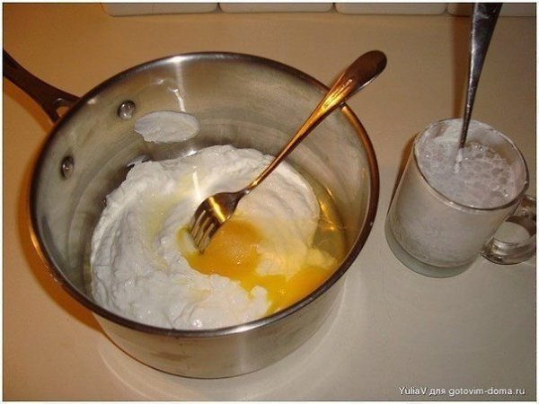 Быстрые пирожки с картошкой и мясом.Ингредиенты: 2 стакана сметаны (кефира, ряженки, простокваши) 2 ... - 2