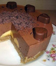 Шоколадно-банановый торт(без выпечки).Понадобится:200г печенья (например, «К чаю»),50г сливочного ...