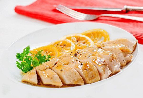 Куриная грудка в соусе из лимонного сока и кленового сиропа.Ингредиенты:Куриная грудка - 1 шт.Белое ...