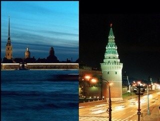 Два города,два разных направления. В одном течет река Нева В другом Москва без сожаления. Один ...