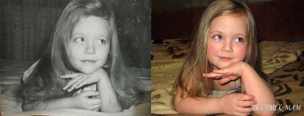 Потрясающее сходство. Мама в 1980 г., доча в 2014!