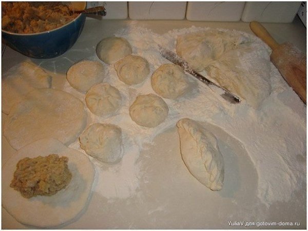Быстрые пирожки с картошкой и мясом.Ингредиенты: 2 стакана сметаны (кефира, ряженки, простокваши) 2 ... - 6