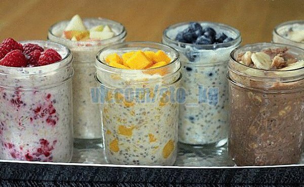 САМАЯ ВКУСНАЯ ЛЕНИВАЯ ОВСЯНКА В БАНКЕ: здоровый быстрый завтрак, который не надо готовить.Здоровое ...