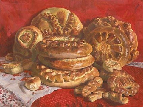 Благовещенье, Бабий праздник. Специально для этого дня готовили кулебяку — особый пирог с рыбой или ...