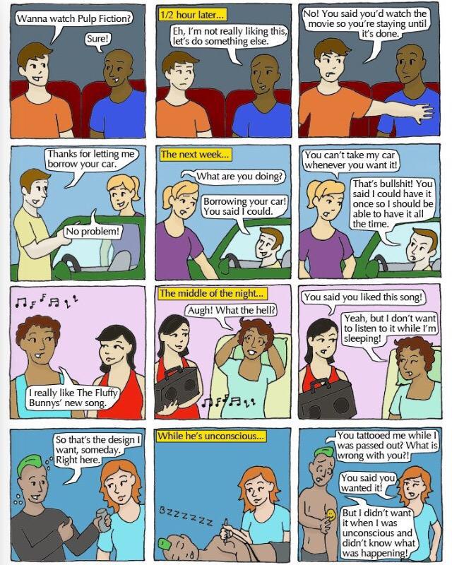 if other consent situations were treated like sexual consent