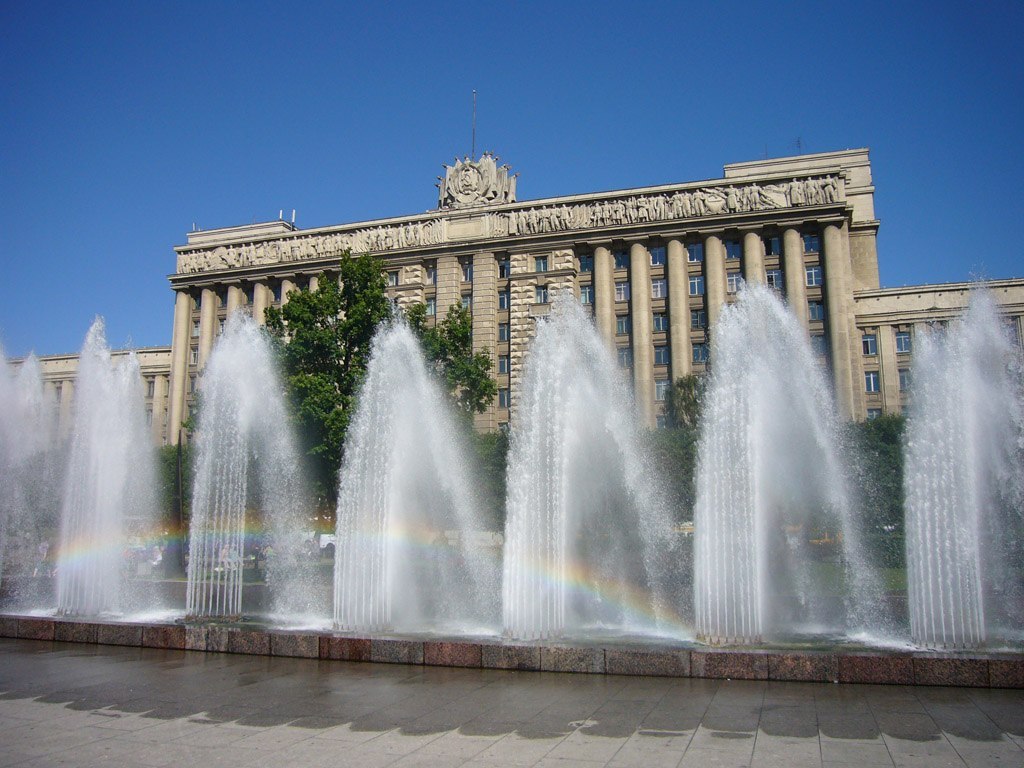 Фонтаны на Московской площади сад Санкт Петербург