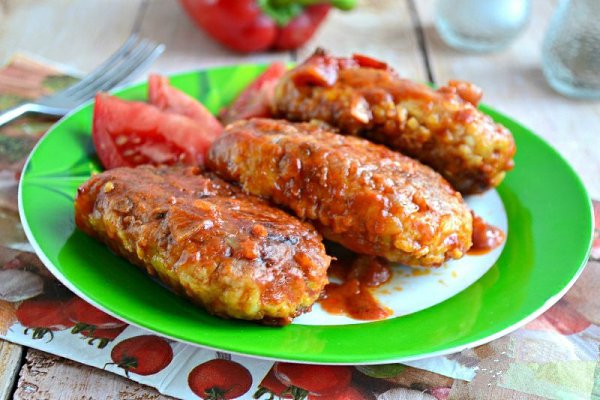 Котлеты из куриного фарша с капустой тушеные в томате. Фарш куриный (лучше пополам - филе + красное ... - 9