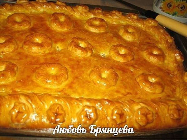 ПИРОГ С КАПУСТОЙ И ПЕЧЕНЬЮ.Этот пирог можно выпекать из дрожжевого теста, но я его испекла из ... - 2