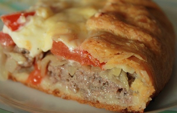 Открытый мясной пирог.Пирог просто восторг!! нежное картофельное тесто и много-много сочной и ...