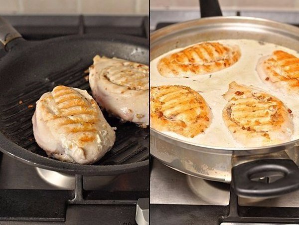 КУРИНЫЕ ГРУДКИ ФАРШИРОВАННЫЕ ГРЕЧКОЙ И ШАМПИНЬОНАМИ.Вам потребуется:- Куриное филе - 4 шт.,- Гречка ... - 4