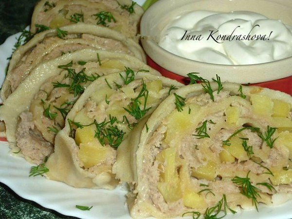 Ханум в пароварке! .Ханум - вкусный и сытный рулет с мясом и картошкой, относится к узбекской ...