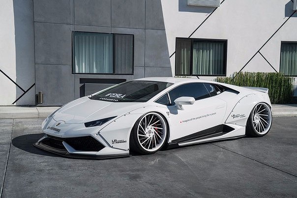 White Liberty Walk Lamborghini Huracan on Forgiato Wheels