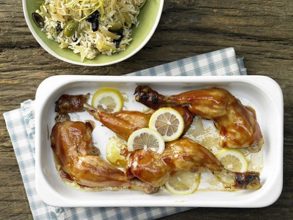 Маринованные куриные ножки.с лимонным рисом2 ст.л. томатной пасты1 ч.л. жидкого медаСоевый соус ... - 8