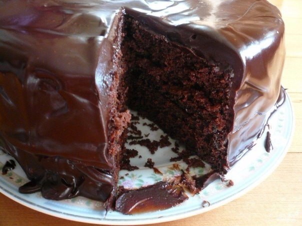 Шоколадный торт на кефире 