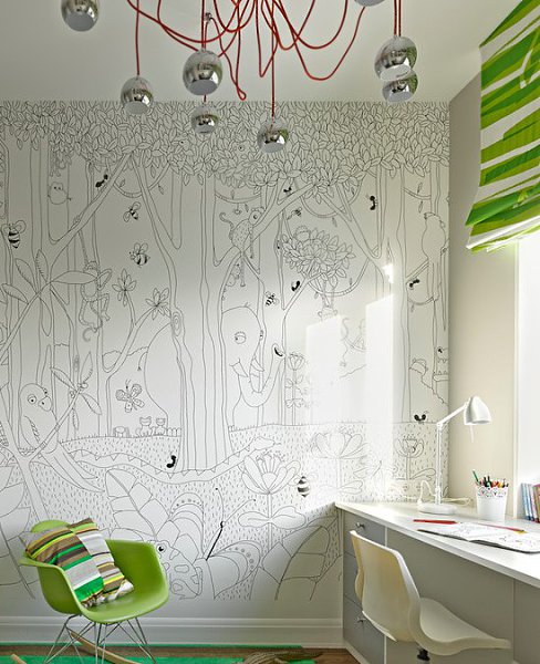 Обои - раскраски для детского творчества.