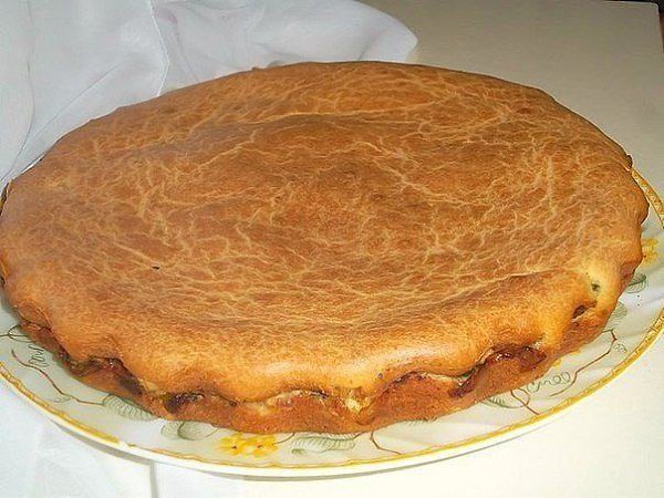 Заливной пирог с зелёным луком и яйцом.Ингредиенты:-Сметана — 350 г-Масло сливочное — 150 г-Мука — ... - 5