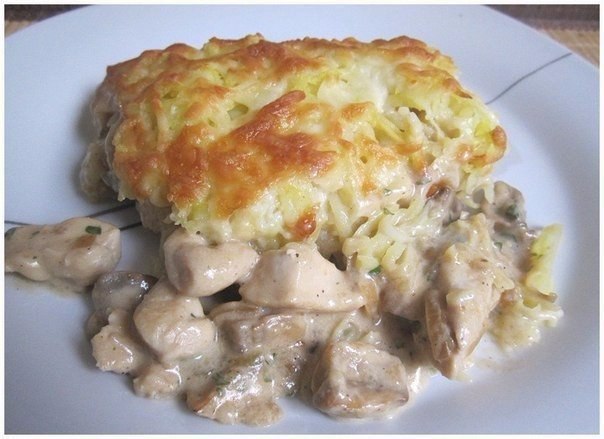 Блюдо просто чудо! Угощаем гостей самым вкусненьким! КУРИЦА С ГРИБАМИ, ЗАПЕЧЕННАЯ ПОД КАРТОФЕЛЬНОЙ ...