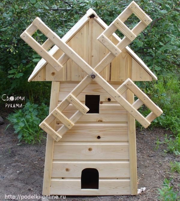 Поделки для дачи из дерева: мельница, колодцы, домики и грибы. Фото