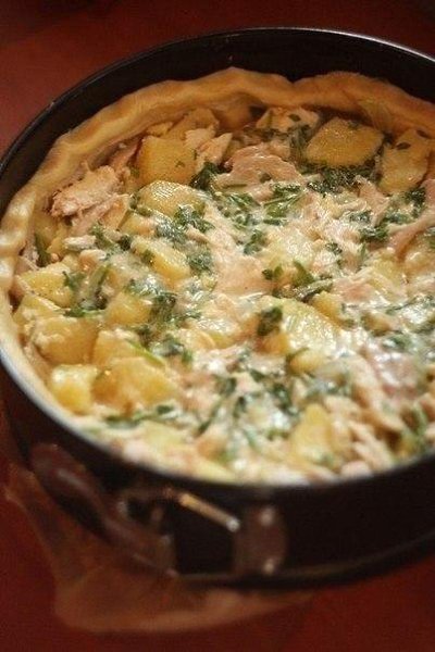 Пирог с курицей и картофелем. Идеальное сочетание! Тесто потрясающе нежное, но в то же время ...