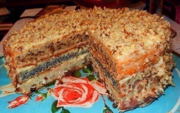 ПОПУЛЯРНЫЙ ТРЕХСЛОЙНЫЙ ДОМАШНИЙ ТОРТ. Не знаете, что приготовить к чаю? Да вот же отличный рецептик! ...