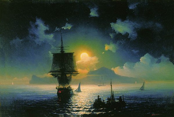 И.К. Айвазовский, Лунная ночь на Капри.1841 год