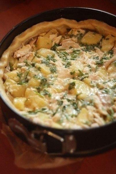 Пирог с курицей и картофелем. Идеальное сочетание! Тесто потрясающе нежное, но в то же время ...