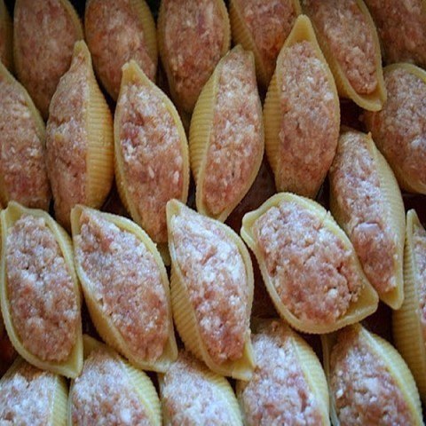 Ракушки с фаршем с соусом бешамель. Ракушки отварить мин.5 Приготовленным фаршем наполнить ракушки ... - 3
